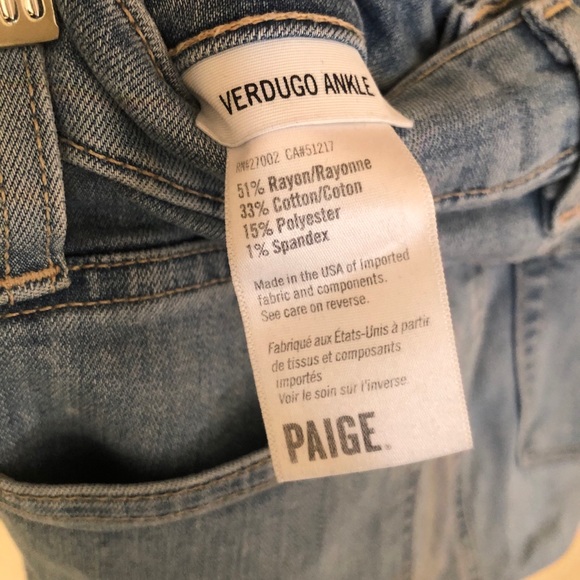 Paige Verdugo Ankle Light Wash Skinny Jeans - Picture 3 of 4